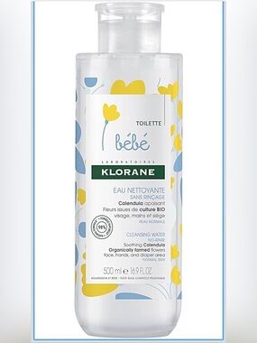 🆕 Klorane Bébé Calendula Cleansing Water – Yellow & Blue